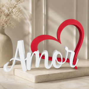 Placa Decorativa  Amor e Coração | Decoração Romântica