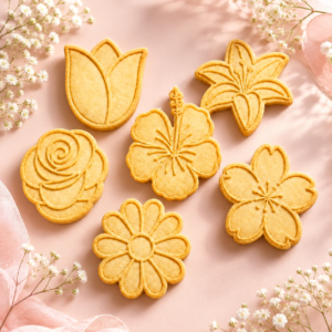 Kit Com 6 Cortadores de Biscoitos Flores | Confeitaria e Biscoito Decorado