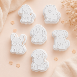 Kit  Com 6 Cortadores de Biscoitos Cachorrinhos