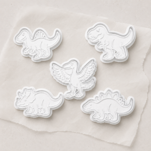 Kit  Com 5 Cortadores de Biscoitos Dinossauros