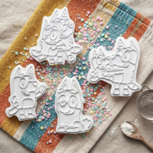 Kit Com 4 Cortadores de Biscoitos Bluey